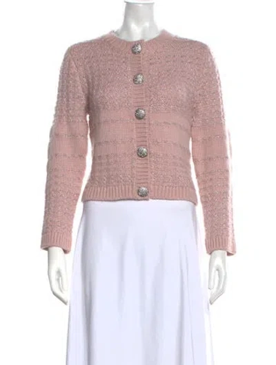 Pre-owned Kate Spade Patterned Crew Neck Sweater W/ Tags In Metallic/pink
