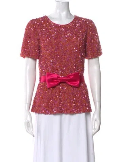 Pre-owned Kate Spade Patterned Crew Neck Top In Multi