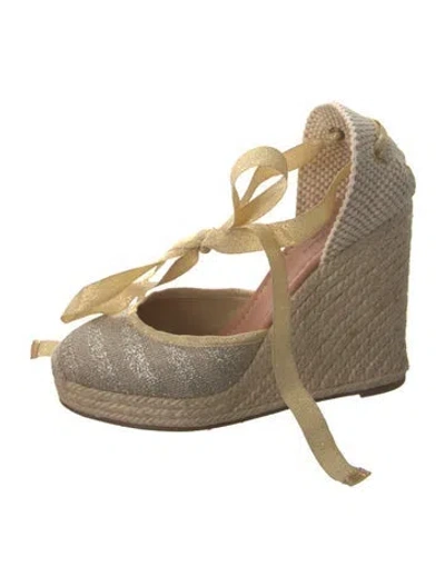 Pre-owned Kate Spade Patterned D'orsay Pumps In Gold