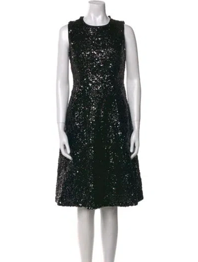 Pre-owned Kate Spade Patterned Knee-length Dress In Black