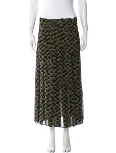 Pre-owned Kate Spade Patterned Long Skirt In Green