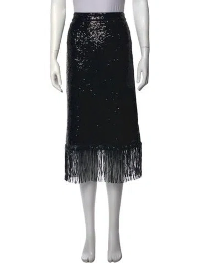 Pre-owned Kate Spade Patterned Midi Length Skirt In Black