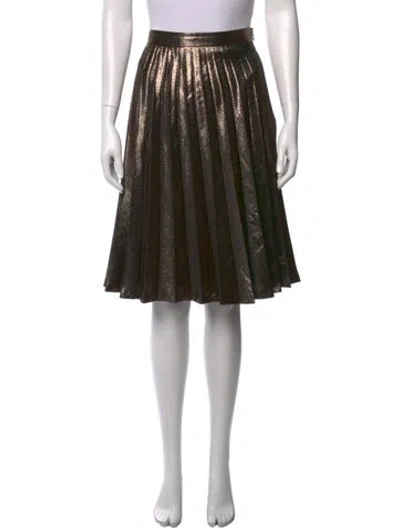 Pre-owned Kate Spade Patterned Midi Length Skirt In Gold/metallic