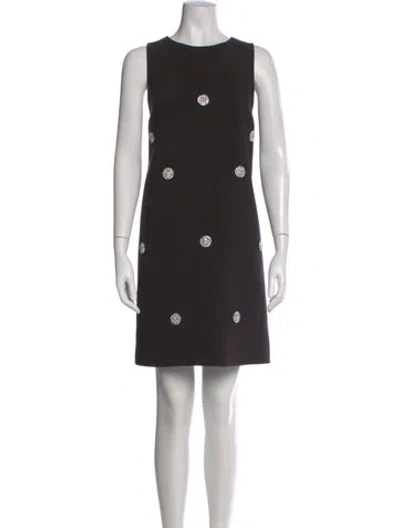 Pre-owned Kate Spade Patterned Mini Dress In Black