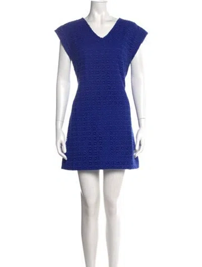 Pre-owned Kate Spade Patterned Mini Dress In Blue