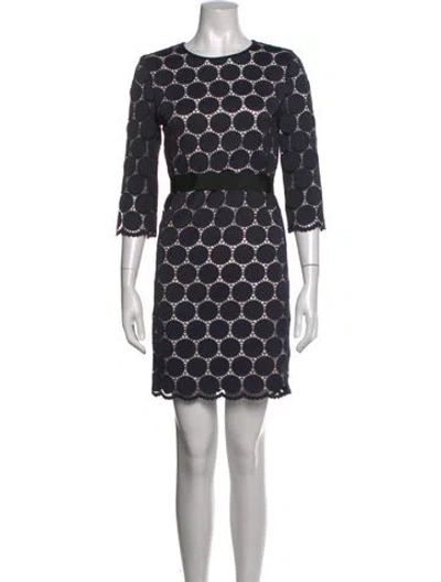 Pre-owned Kate Spade Patterned Mini Dress In Blue