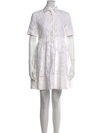 Pre-owned Kate Spade Patterned Mini Dress In White