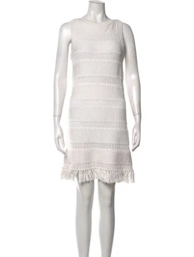Pre-owned Kate Spade Patterned Mini Dress In White