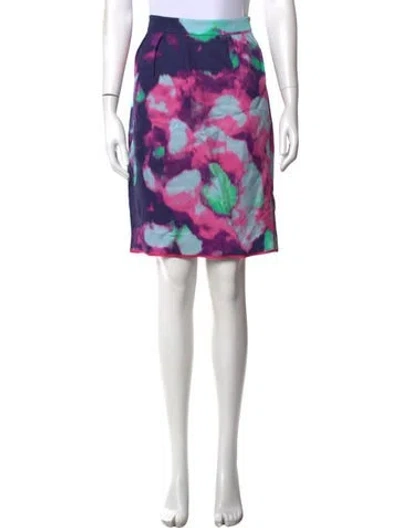 Pre-owned Kate Spade Patterned Mini Skirt In Blue/pink/purple