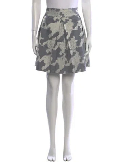 Pre-owned Kate Spade Patterned Mini Skirt In Gray
