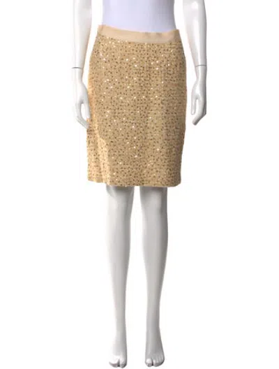 Pre-owned Kate Spade Patterned Mini Skirt In Metallic/neutrals