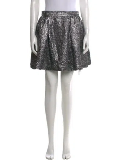 Pre-owned Kate Spade Patterned Mini Skirt In Silver