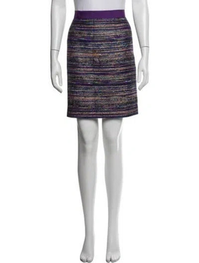Pre-owned Kate Spade Patterned Mini Skirt In White
