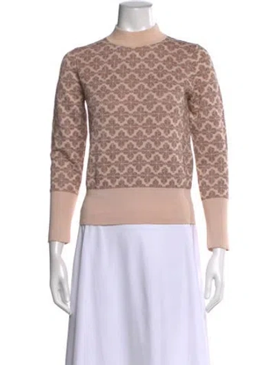 Pre-owned Kate Spade Patterned Mock Neck Sweater