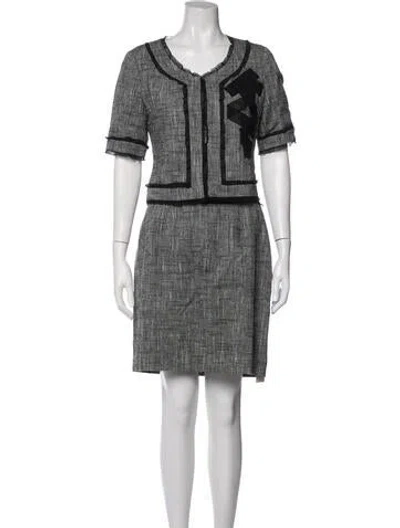 Pre-owned Kate Spade Patterned Skirt Set In Black/white