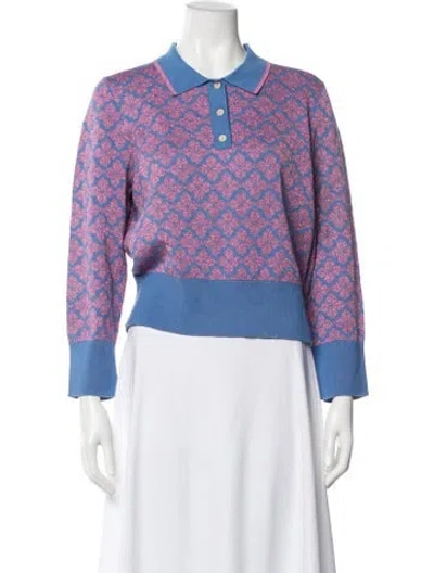 Pre-owned Kate Spade Patterned Sweater W/ Tags In Blue