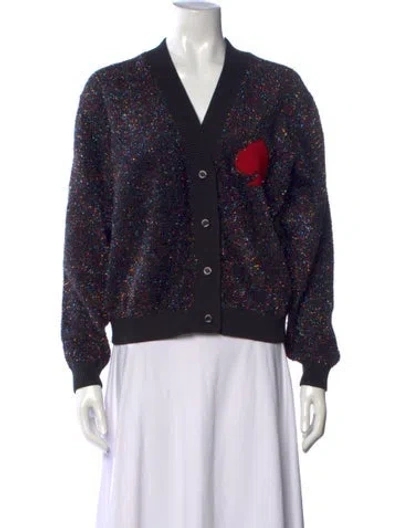 Pre-owned Kate Spade Patterned V-neck Sweater W/ Tags In Multicolor