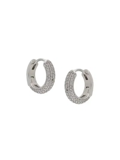 Kate Spade Pave Mini Huggies Earrings In Silver