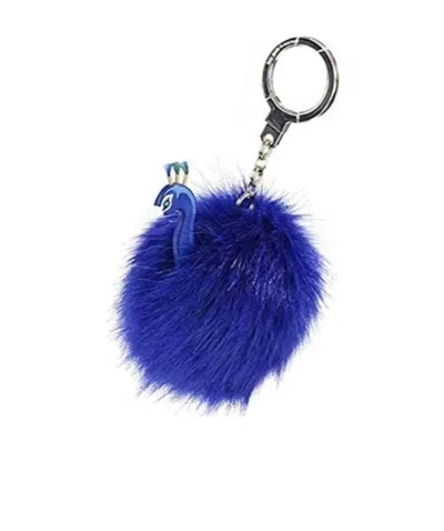 Kate Spade Peacock Pattern Key Chain In Blue