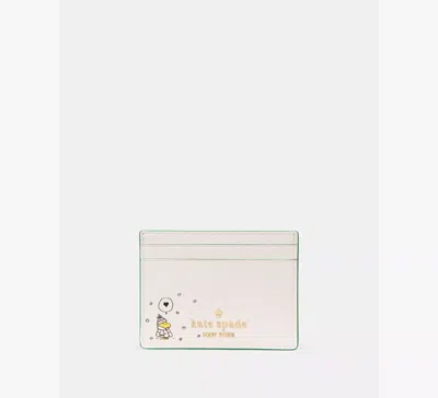 Kate Spade Peanuts X Ksny Snoopy Small Slim Card Holder In White