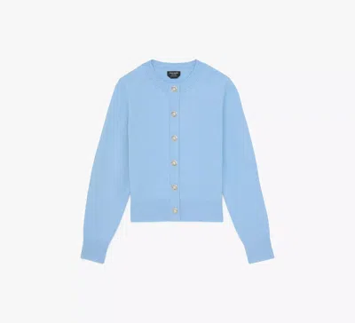 Kate Spade Pearl Button Nell Cardigan In Hazy Blue