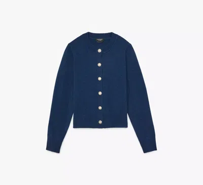 Kate Spade Pearl Button Nell Cardigan In Planetary Navy