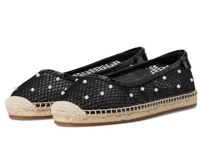 Kate Spade Pearl Fishnet Espadrille Ballet Flat In Black