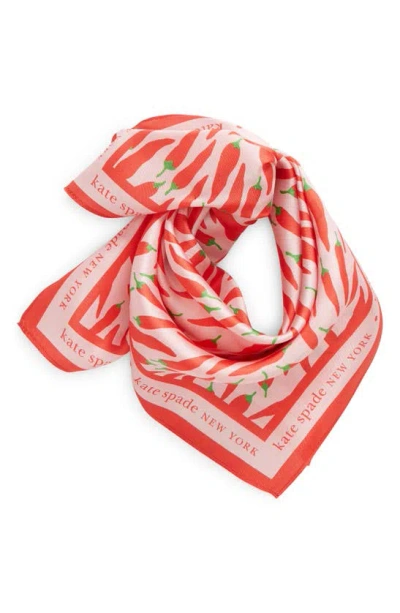 Kate Spade Peppers Silk Square Scarf In Pale Carnation