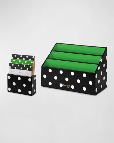 Kate Spade Picture Dot Notepad Holder And Mail Organizer Set In Black
