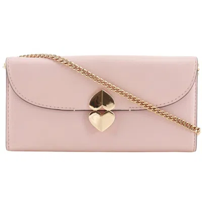 Pre-owned Kate Spade Pink Leather Chain/shoulder Wallet ()