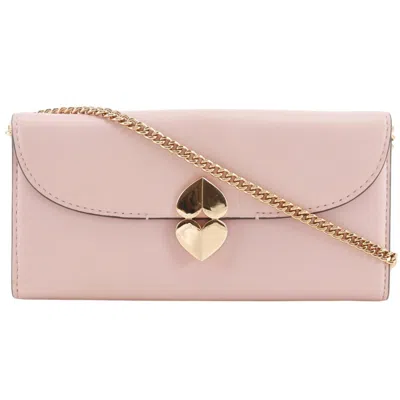 Pre-owned Kate Spade Pink Leather Chain/shoulder Wallet ()