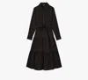 Kate Spade Pintuck Tiered Shirt Dress In Black