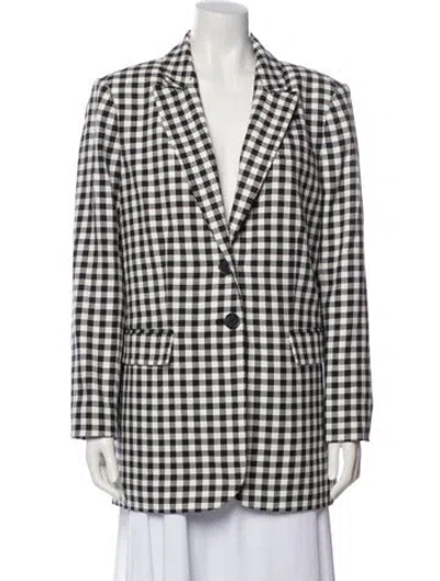 Pre-owned Kate Spade Plaid Print Blazer In Black