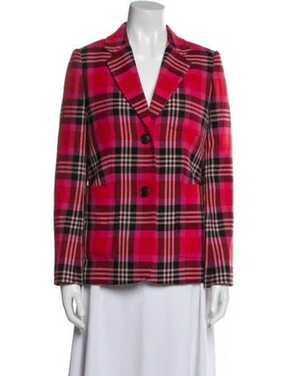 Pre-owned Kate Spade Plaid Print Blazer In Multi