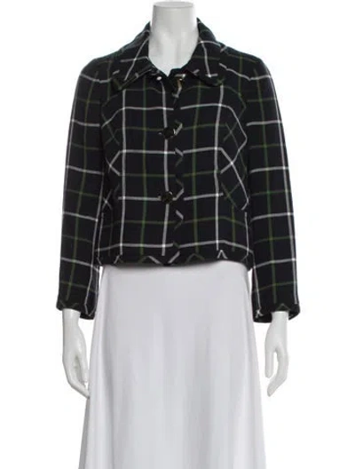 Pre-owned Kate Spade Plaid Print Blazer In Multi