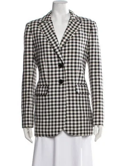 Pre-owned Kate Spade Plaid Print Blazer In Multicolor