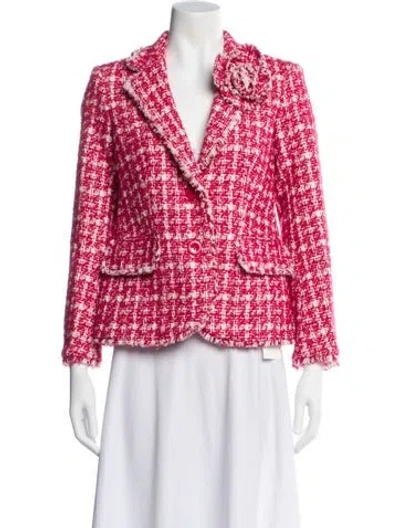 Pre-owned Kate Spade Plaid Print Blazer In Pink