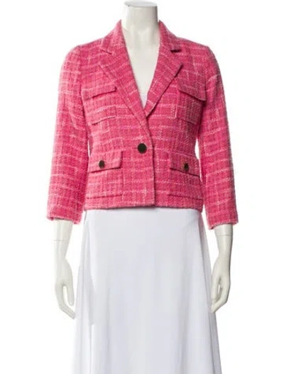 Pre-owned Kate Spade Plaid Print Blazer In Pink