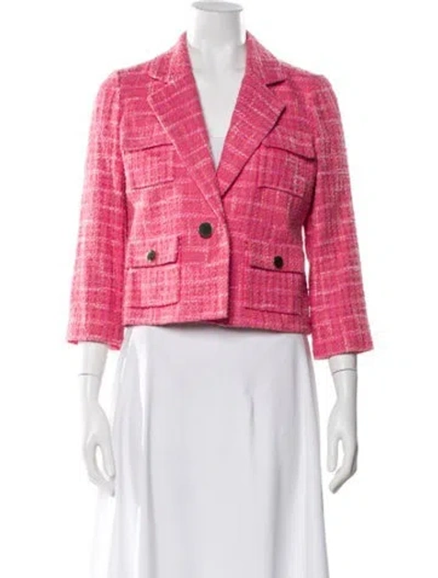 Pre-owned Kate Spade Plaid Print Blazer In Pink