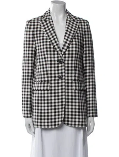 Pre-owned Kate Spade Plaid Print Blazer W/ Tags In White