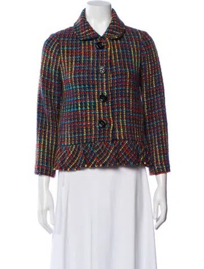 Pre-owned Kate Spade Plaid Print Evening Jacket In Multi