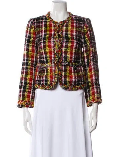 Pre-owned Kate Spade Plaid Print Evening Jacket In Multi
