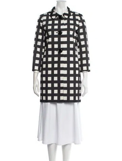 Pre-owned Kate Spade Plaid Print Jacket In Black
