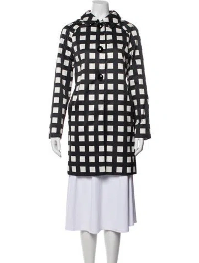 Pre-owned Kate Spade Plaid Print Jacket In Gray