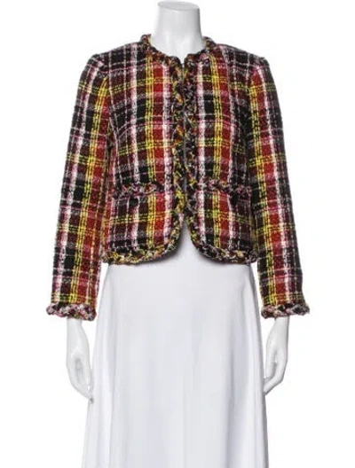 Pre-owned Kate Spade Plaid Print Jacket In Multi