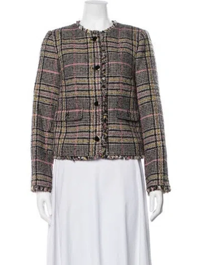 Pre-owned Kate Spade Plaid Print Jacket In Multicolor