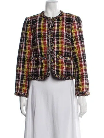 Pre-owned Kate Spade Plaid Print Jacket In Multicolor