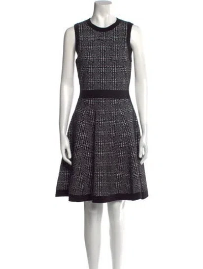 Pre-owned Kate Spade Plaid Print Knee-length Dress In Black