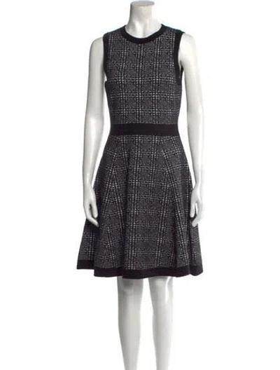 Pre-owned Kate Spade Plaid Print Knee-length Dress In Black