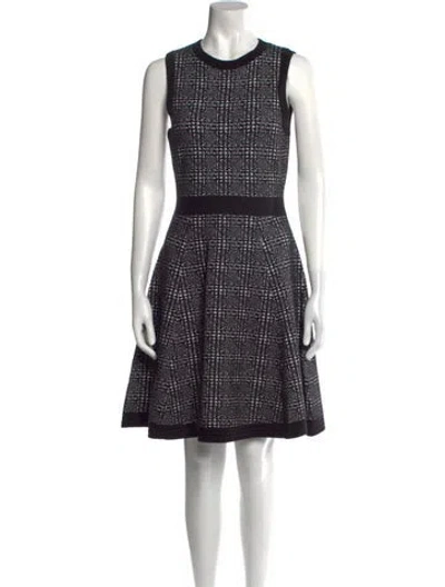 Pre-owned Kate Spade Plaid Print Knee-length Dress In Black
